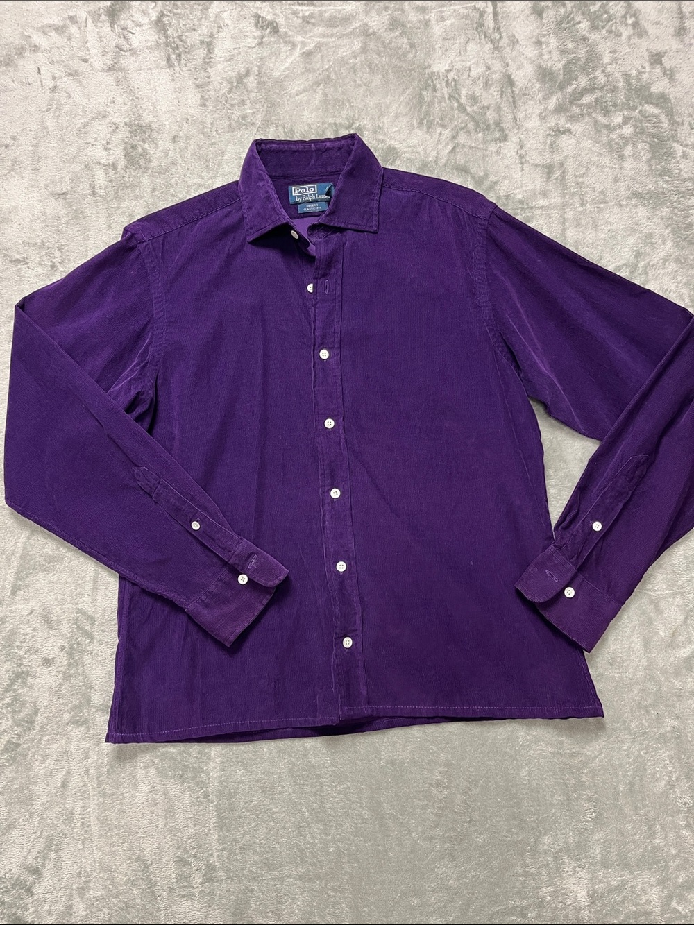 VTG Polo by Ralph Lauren M 15 1/2 Regent Classic Fit Purple Corduroy Shirt